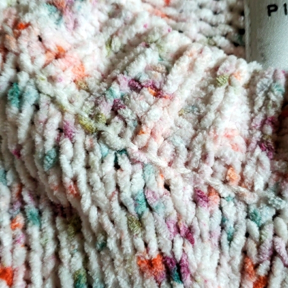 PINK ROSE CONFETTI PULLOVER Ribbed  knit SWEATER. SZ. M. NWOT - Picture 7 of 8